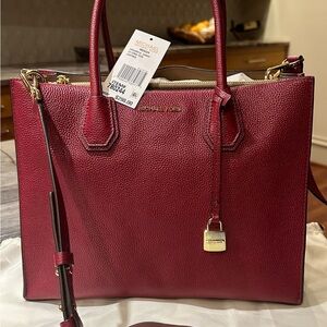 Michael Kors Dark Red Leather Satchel